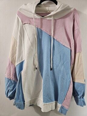 Pilcro Patchwork Hooded Sweater